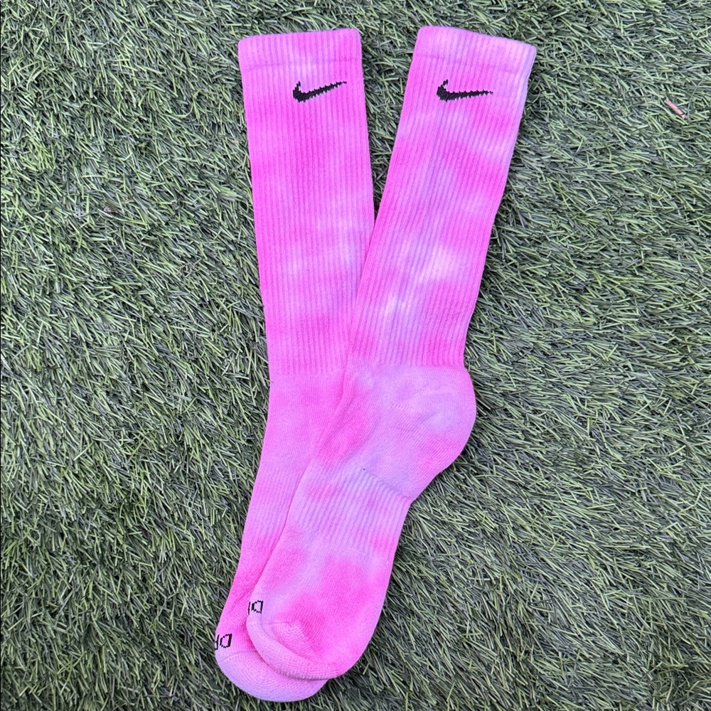 Nike Pink Gradient Tie-Dye Crew Socks